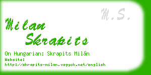 milan skrapits business card